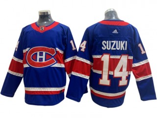 Montreal Canadiens #14 Nick Suzuki Blue 2020/21 Reverse Retro Jersey