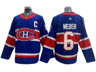 Montreal Canadiens #6 Shea Weber Blue 2020/21 Reverse Retro Jersey