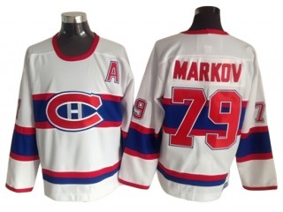 Montreal Canadiens #79 Andrei Markov White 1946 Vintage CCM Jersey