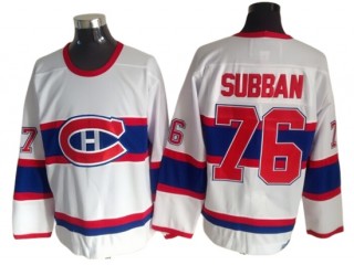 Montreal Canadiens #76 P.K. Subban White 1946 Vintage CCM Jersey