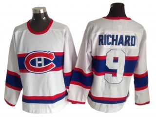Montreal Canadiens #9 Maurice Richard White 1945 Vintage CCM Jersey