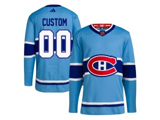 Custom Montreal Canadiens Light Blue Reverse Retro 2.0 Jersey