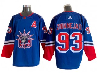 New York Rangers #93 Mika Zibanejad Blue 2022/23 Reverse Retro Jersey