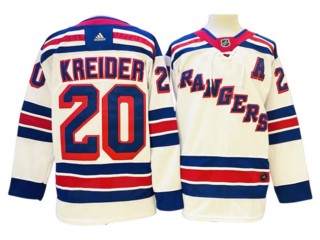 New York Rangers #20 Chris Kreider White Away Jersey
