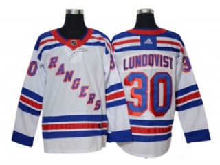 New York Rangers #30 Henrik Lundqvist White Away Jersey