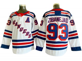 New York Rangers #93 Mika Zibanejad White Away Jersey