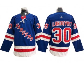 New York Rangers #30 Henrik Lundqvist Blue Home Jersey