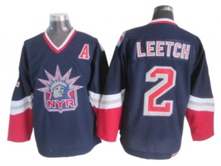 New York Rangers #2 Brian Leetch 1998 Vintage CCM Jersey - Navy/White