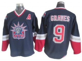 New York Rangers #9 Adam Graves 1998 Vintage CCM Jersey - Navy/White