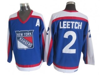 New York Rangers #2 Brian Leetch Blue 1977 Vintage CCM Jersey