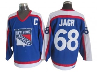 New York Rangers #68 Jaromir Jagr Blue 1977 Vintage CCM Jersey