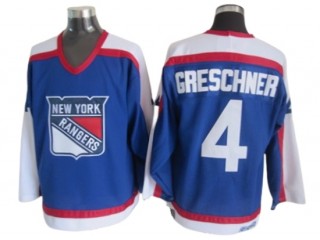 New York Rangers #4 Ron Greschner Blue 1977 Vintage CCM Jersey