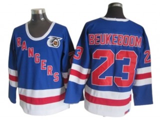 New York Rangers #23 Jeff Beukeboom Blue 75TH Vintage CCM Jersey