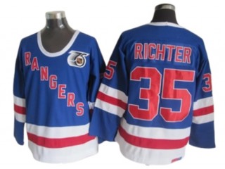 New York Rangers #35 Mike Richter Blue 75TH Vintage CCM Jersey
