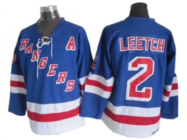 New York Rangers #2 Brian Leetch Vintage CCM Jersey - Blue/White