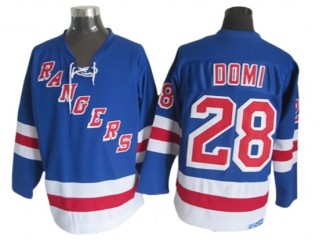 New York Rangers #28 Tie Domi Blue Vintage CCM Jersey