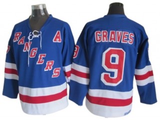 New York Rangers #9 Adam Graves Blue Vintage CCM Jersey