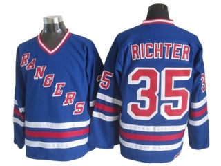New York Rangers #35 Mike Richter Blue Heroes of Hockey Alumni CCM Jersey - Blue/White