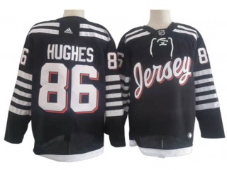 New Jersey Devils #86 Jack Hughes Black 2021/22 Alternate Jersey