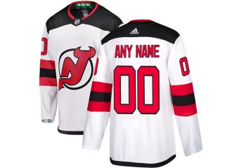 Custom New Jersey Devils White Away Jersey