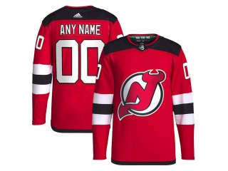 Custom New Jersey Devils Red Home Jersey