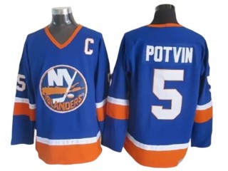 New York Islanders #5 Denis Potvin Vintage CCM Jersey - Blue/White
