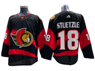 Ottawa Senators #18 Tim Stützle Black Reverse Retro 2.0 Jersey