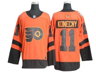 Philadelphia Flyers #11 Travis Konecny Orange 2019 Stadium Series Jersey