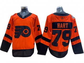 Philadelphia Flyers #79 Carter Hart Orange 2019 Stadium Series Jersey