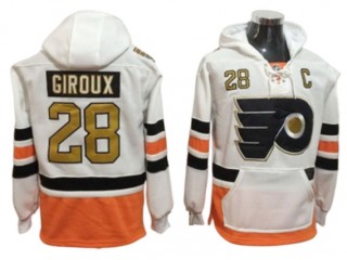 Philadelphia Flyers #28 Claude Giroux White Hoodie