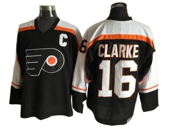Philadelphia Flyers #16 Bobby Clarke Vintage CCM Jersey - Orange/White/Black