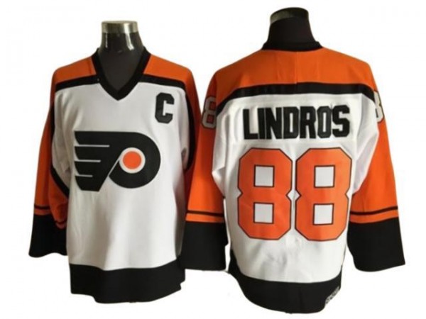 Philadelphia Flyers #88 Eric Lindros Vintage CCM Jersey - Orange/White/Black