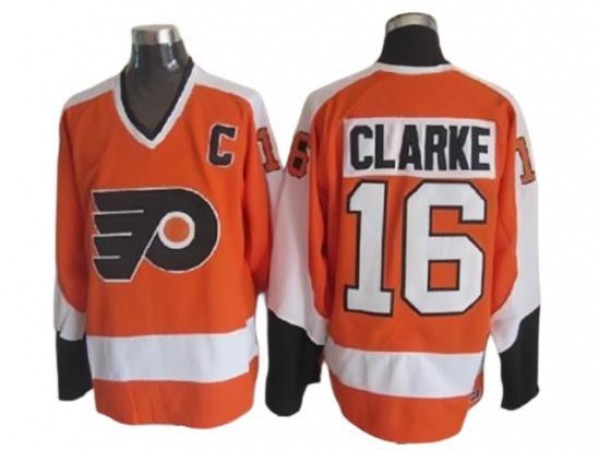 Philadelphia Flyers #16 Bobby Clarke Orange Vintage CCM Jersey