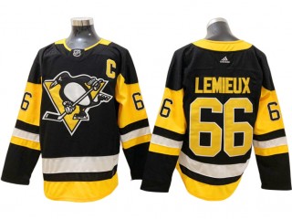 Pittsburgh Penguins #66 Mario Lemieux Black Home Custom Jersey