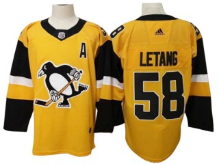 Pittsburgh Penguins #58 Kris Letang Yellow Alternate Jersey
