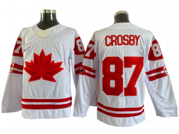 2022 Winter Olympics Team Canada #87 Sidney Crosby White Hockey Jersey