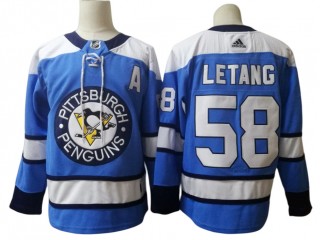 Pittsburgh Penguins #58 Kris Letang Light Blue Jersey