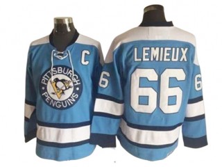 Pittsburgh Penguins #66 Mario Lemieux Light Blue 1969 Vintage CCM Jersey