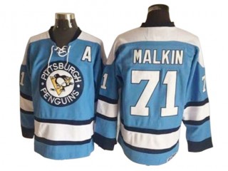 Pittsburgh Penguins #71 Evgeni Malkin Light Blue 1969 Vintage CCM Jersey