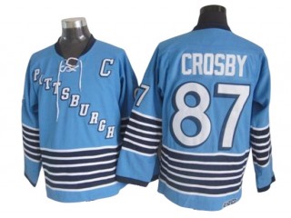 Pittsburgh Penguins #87 Sidney Crosby 1967 Vintage CCM Jersey - White/Light Blue