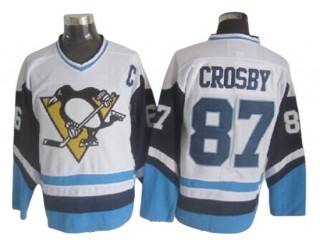 Pittsburgh Penguins #87 Sidney Crosby White/Blue 1978 Vintage CCM Jersey