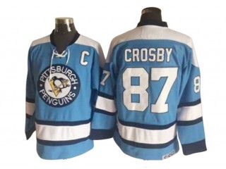 Pittsburgh Penguins #87 Sidney Crosby Light Blue 1969 Vintage CCM Jersey