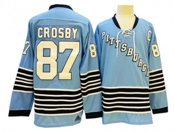 Pittsburgh Penguins #87 Sidney Crosby Light Blue Heritage Classics Jersey
