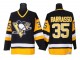 Pittsburgh Penguins #35 Tom Barrasso Vintage CCM Jersey - Black/White/Yellow