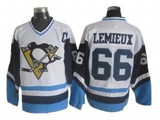 Pittsburgh Penguins #66 Mario Lemieux White/Blue 1978 Vintage CCM Jersey