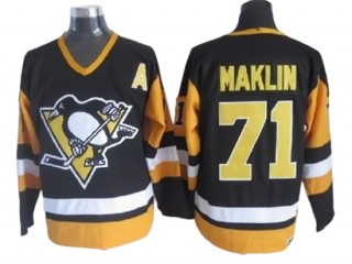 Pittsburgh Penguins #71 Evgeni Malkin Vintage CCM Jersey - Black/White/Yellow