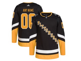 Custom Pittsburgh Penguins Black 2021/22 Alternate Jersey