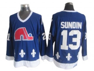 Quebec Nordiques #13 Mats Sundin Blue Vintage CCM Jersey