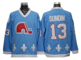 Quebec Nordiques #13 Mats Sundin Light Blue Vintage CCM Jersey