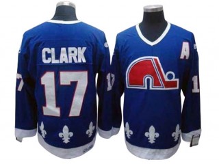 Quebec Nordiques #17 Wendel Clark Blue Vintage CCM Jersey